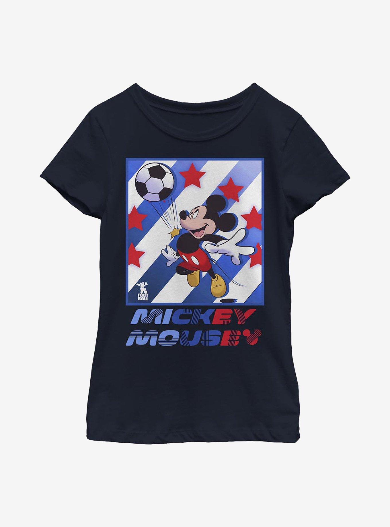 Disney Mickey Mouse Football Star Youth Girls T-Shirt, NAVY, hi-res