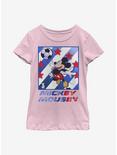 Disney Mickey Mouse Football Star Youth Girls T-Shirt, PINK, hi-res