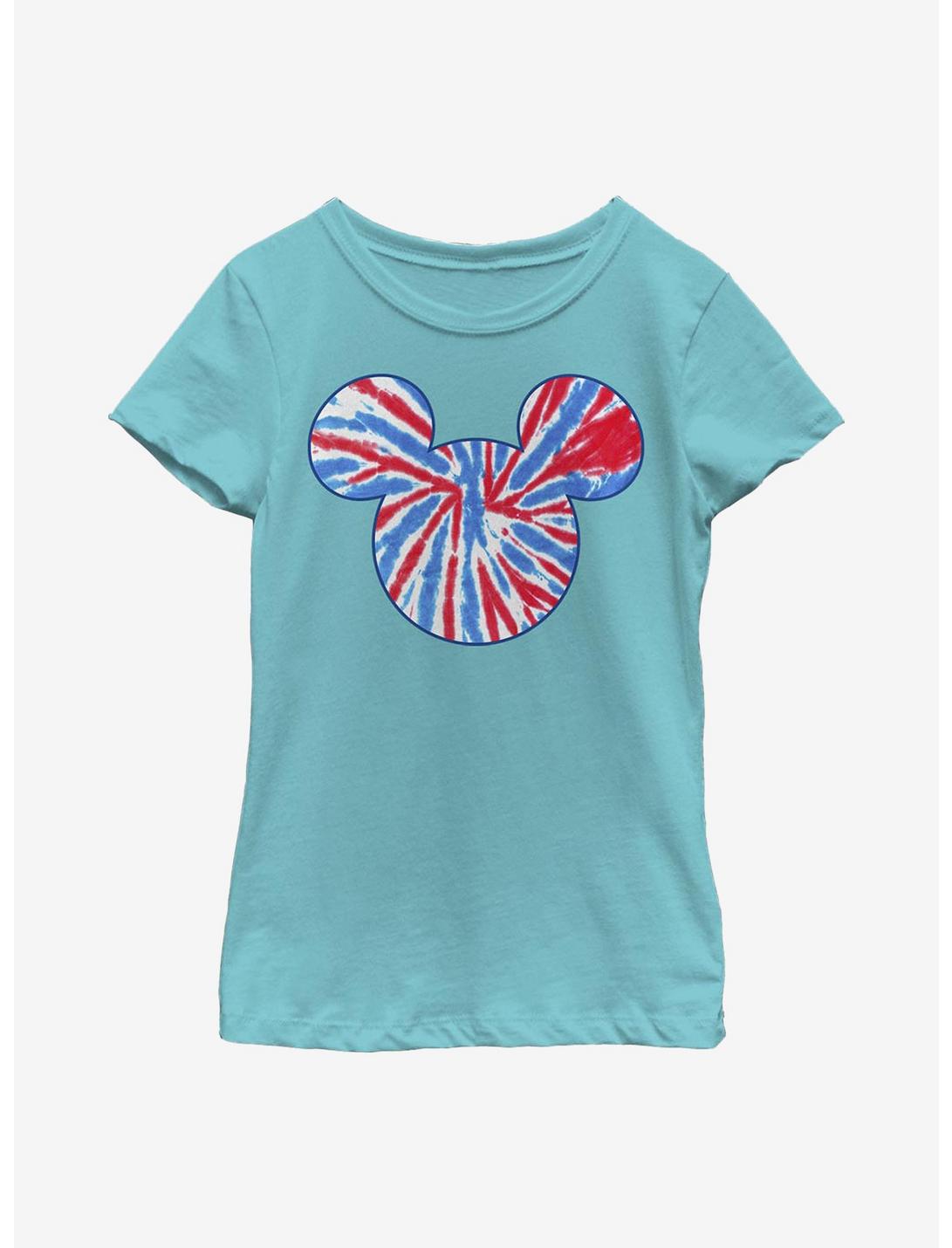 Disney Mickey Mouse Tie Dye Americana Youth Girls T-Shirt, TAHI BLUE, hi-res