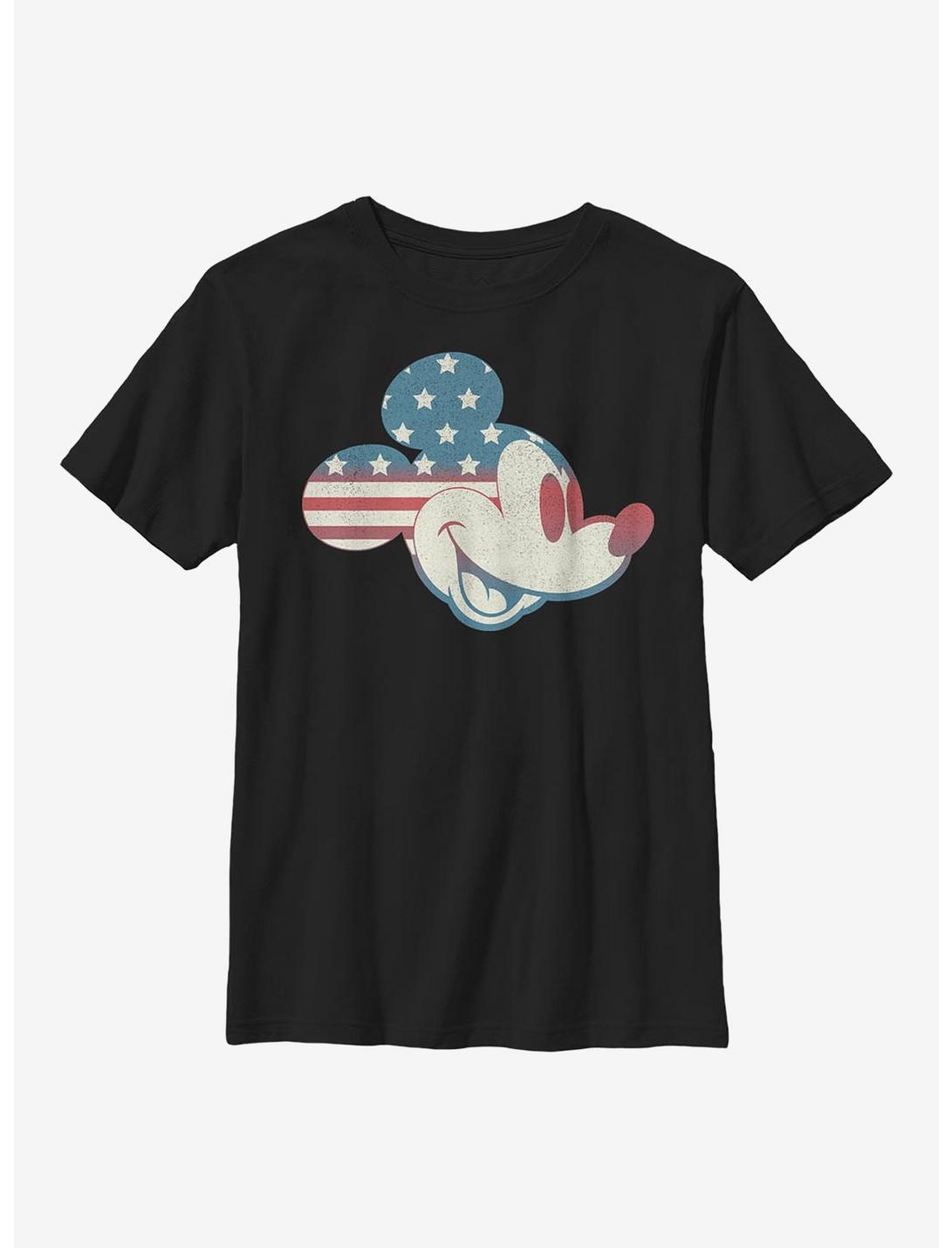 Disney Mickey Mouse Americana Flag Fill Youth T-Shirt, BLACK, hi-res