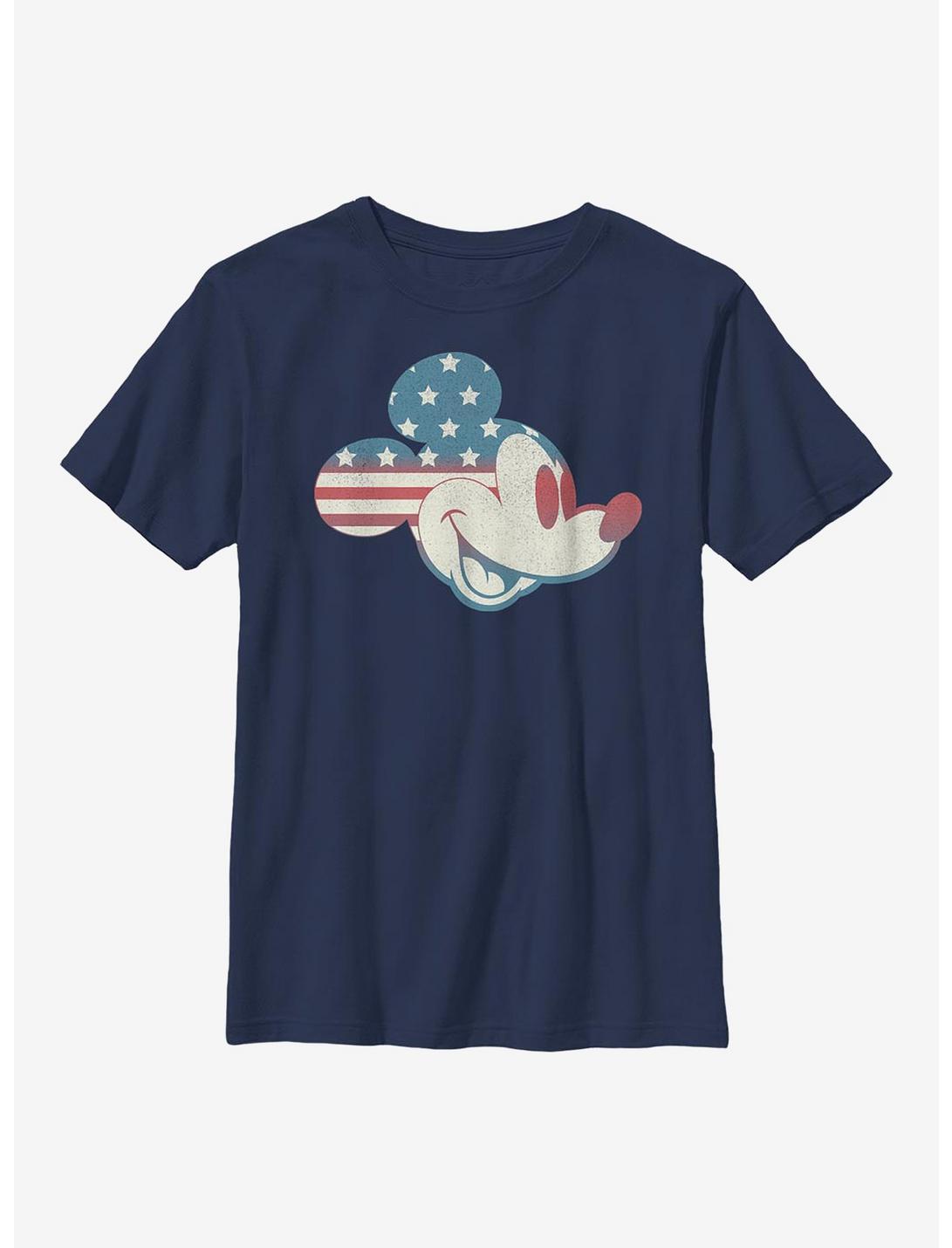 Disney Mickey Mouse Americana Flag Fill Youth T-Shirt, NAVY, hi-res