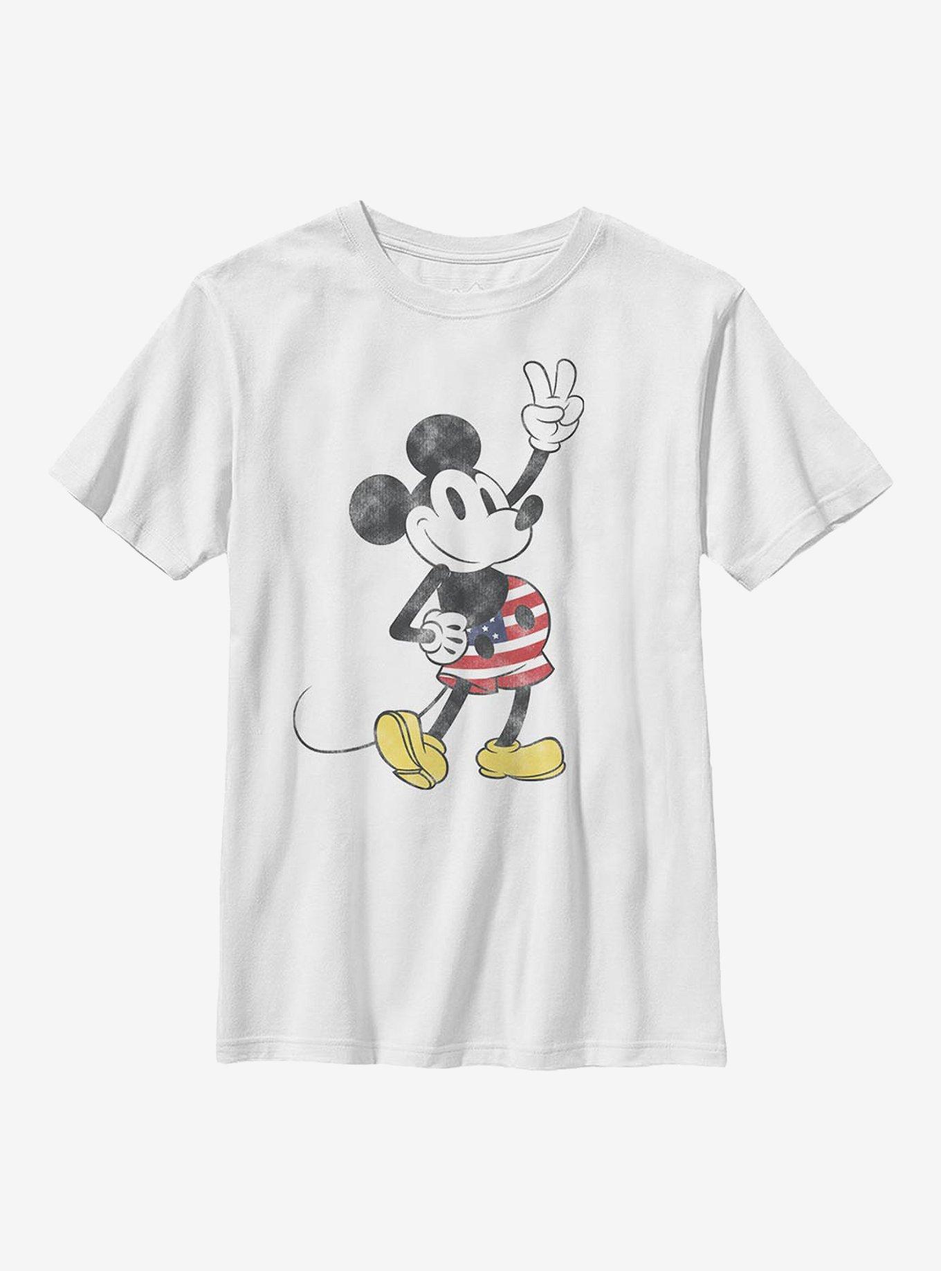 Disney Mickey Mouse American Mouse Youth T-Shirt, WHITE, hi-res