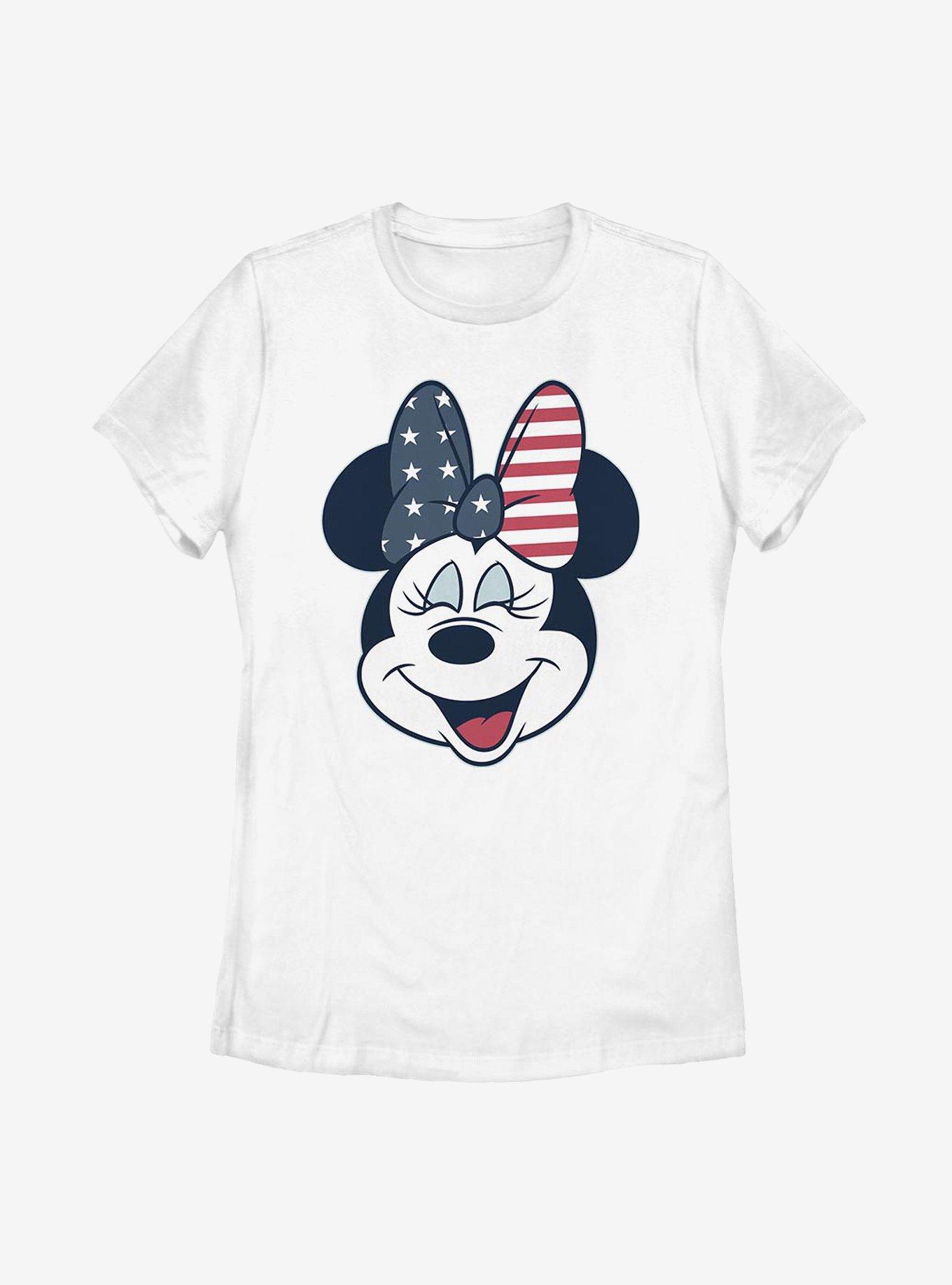 Disney Minnie Mouse American Bow Womens T-Shirt, WHITE, hi-res