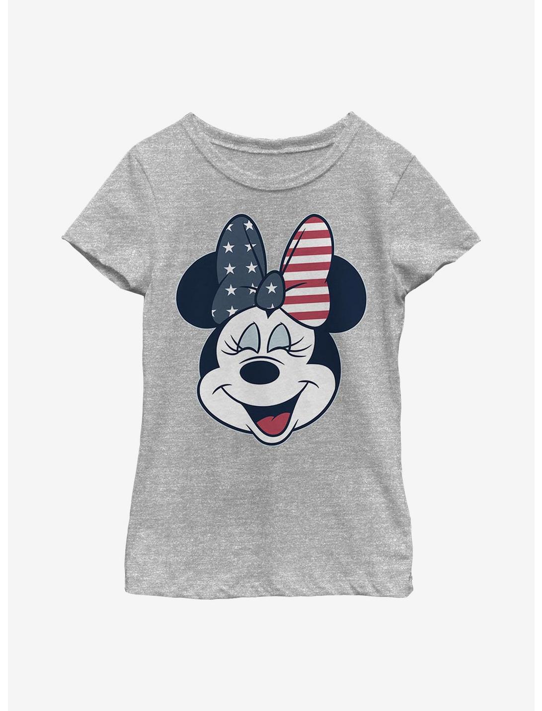 Disney Minnie Mouse American Bow Youth Girls T-Shirt, ATH HTR, hi-res