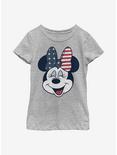 Disney Minnie Mouse American Bow Youth Girls T-Shirt, ATH HTR, hi-res