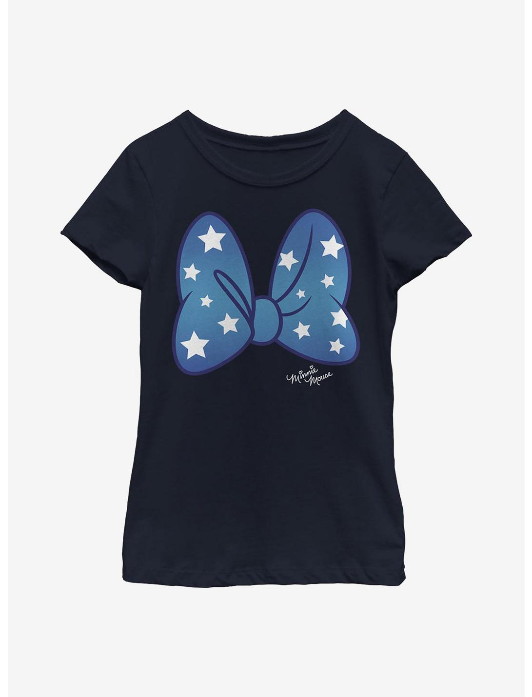 Disney Minnie Mouse Stars Bow Youth Girls T-Shirt, NAVY, hi-res