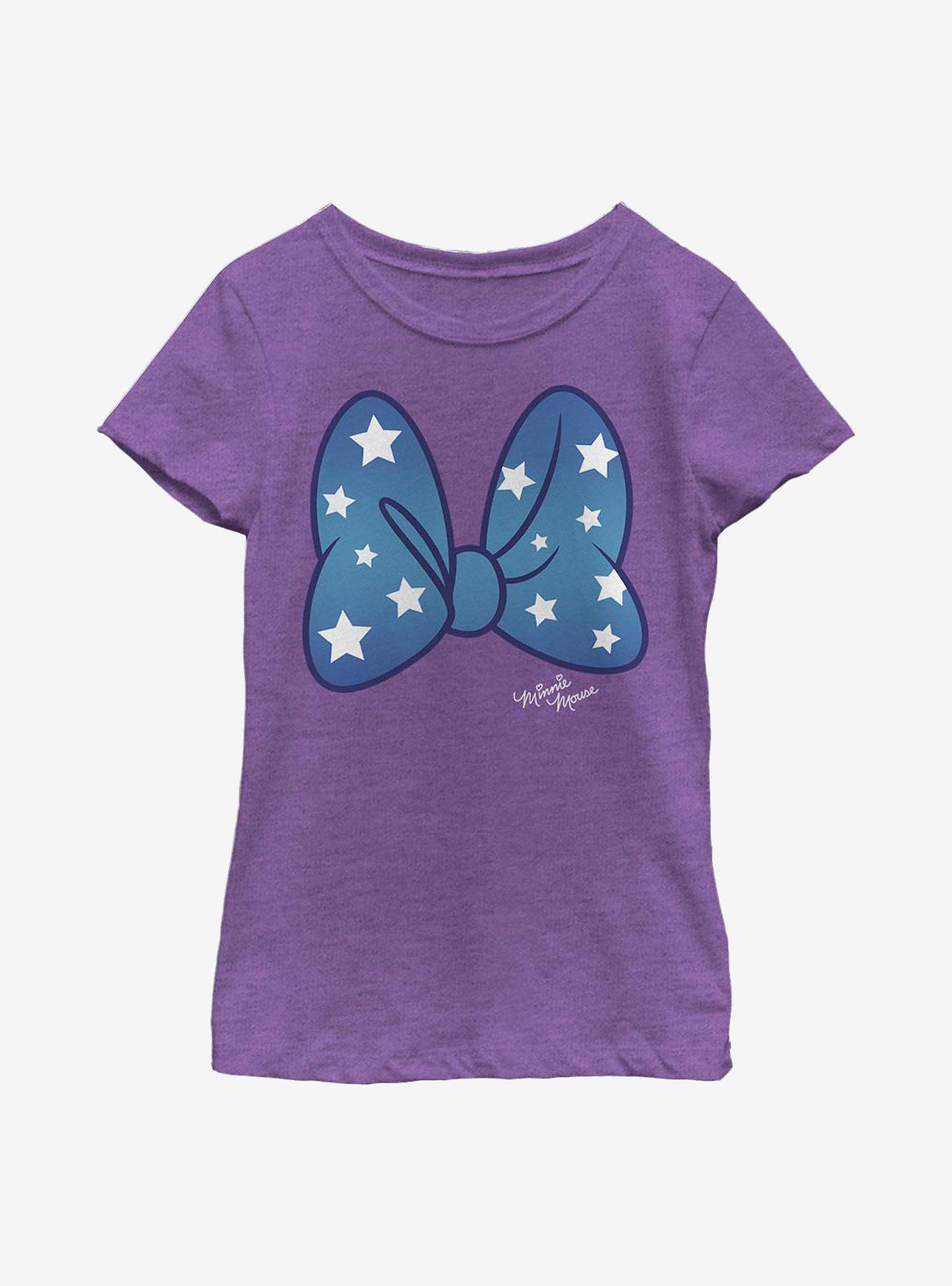 Disney Minnie Mouse Stars Bow Youth Girls T-Shirt, , hi-res
