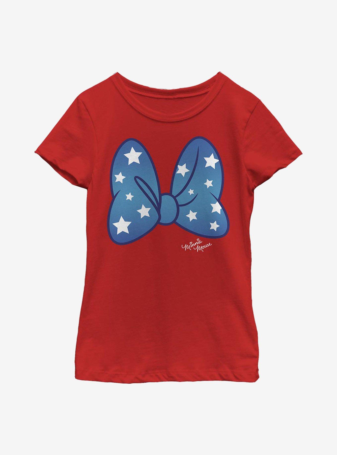 Disney Minnie Mouse Stars Bow Youth Girls T-Shirt, , hi-res