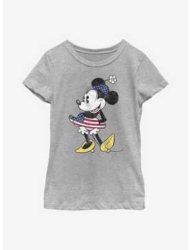 Disney Minnie Mouse Vintage American Flag Fill Youth Girls T-Shirt, , hi-res
