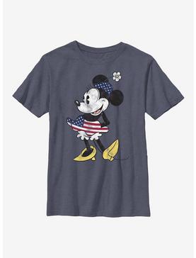 Disney Minnie Mouse Vintage American Flag Fill Youth T-Shirt, , hi-res