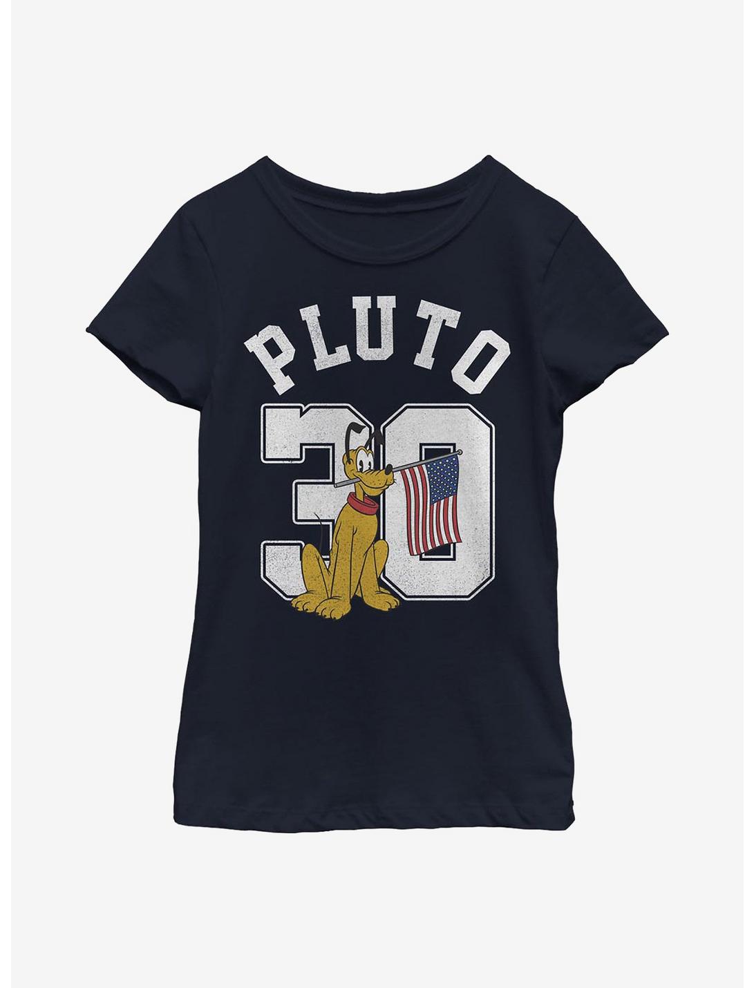 Disney Pluto Collegiate Youth Girls T-Shirt, NAVY, hi-res
