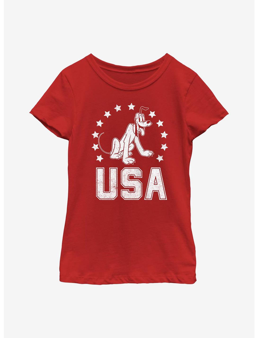 Disney Pluto USA Youth Girls T-Shirt, RED, hi-res