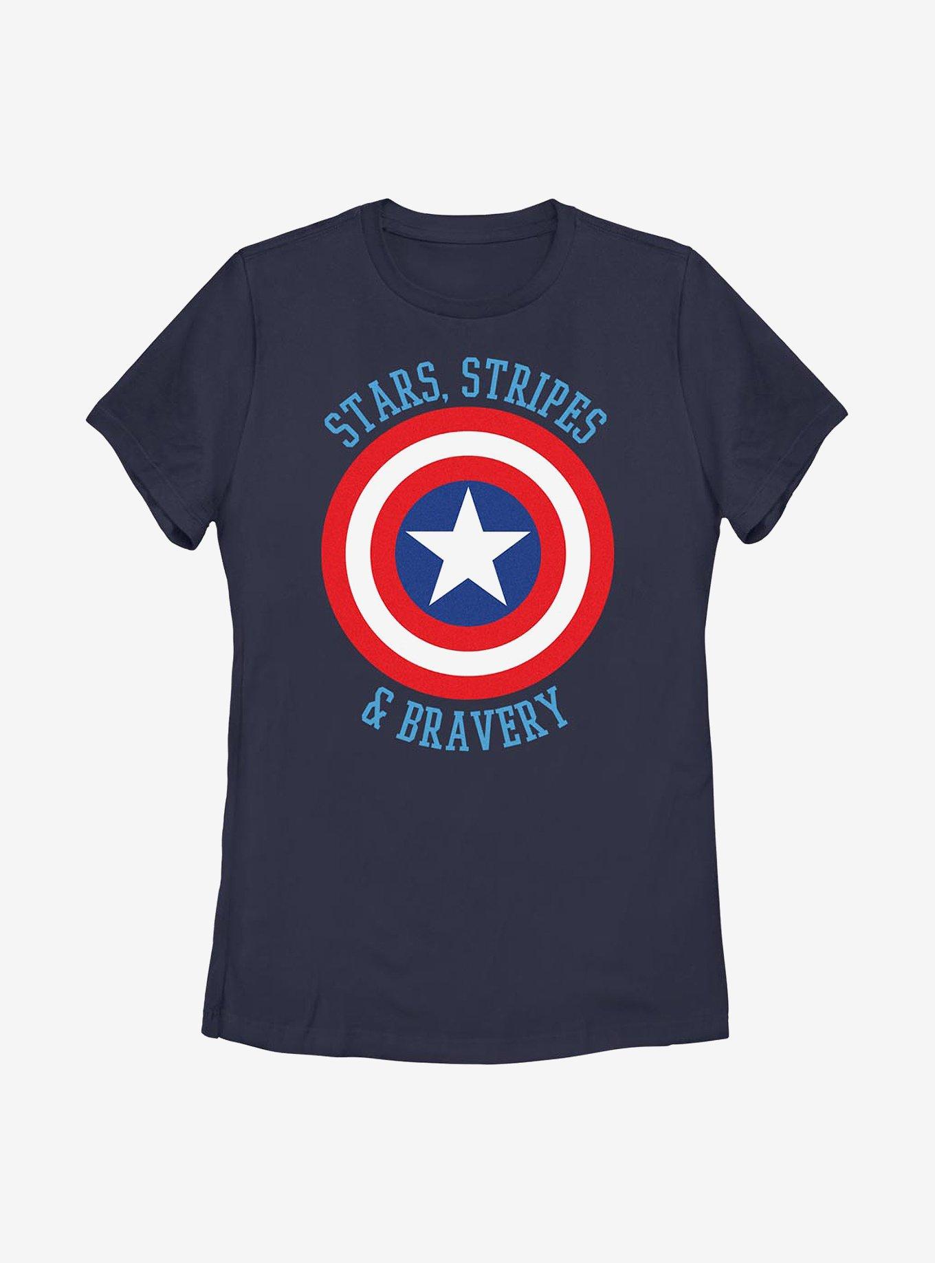 Marvel Avengers Stars Stripes & Bravery Womens T-Shirt, , hi-res