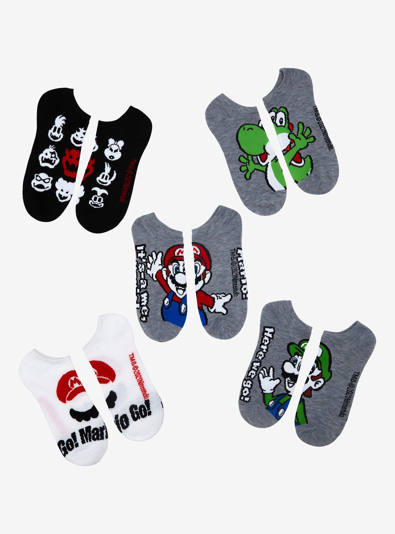 Super Mario Bros. Mario & Friends No-Show Socks 5 Pair, , hi-res