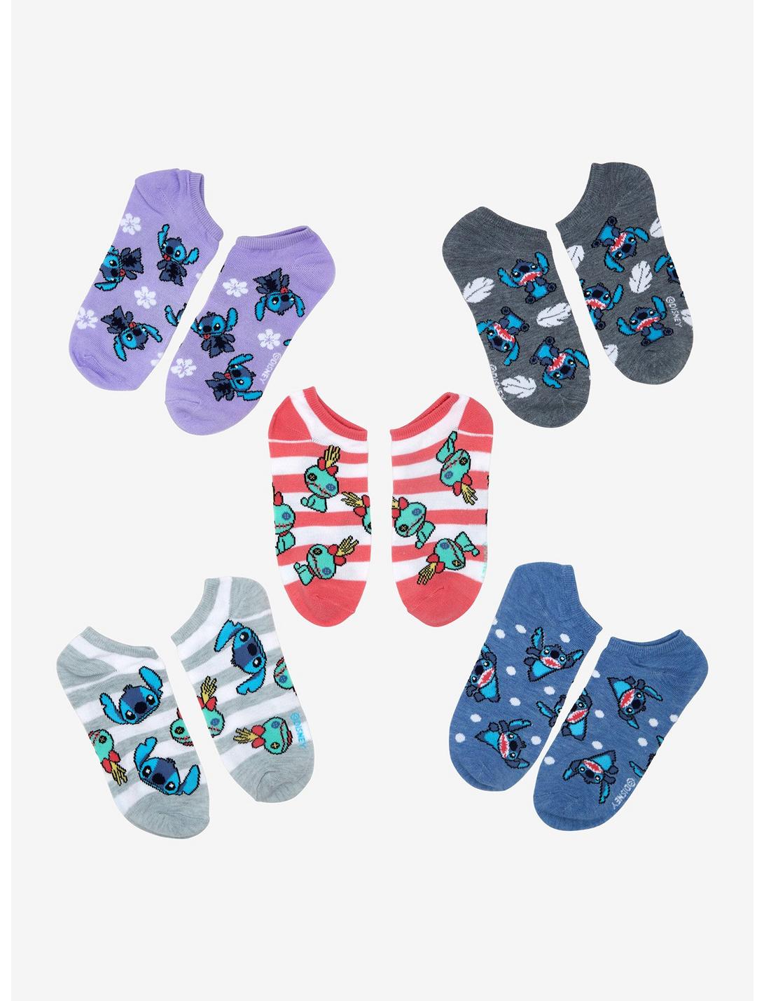 Disney Lilo & Stitch Chibi Stitch No-Show Socks 5 Pair, , hi-res