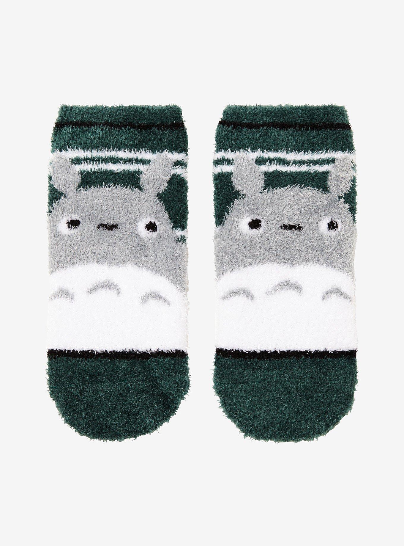 Studio Ghibli My Neighbor Totoro Green Fuzzy No-Show Socks, , hi-res