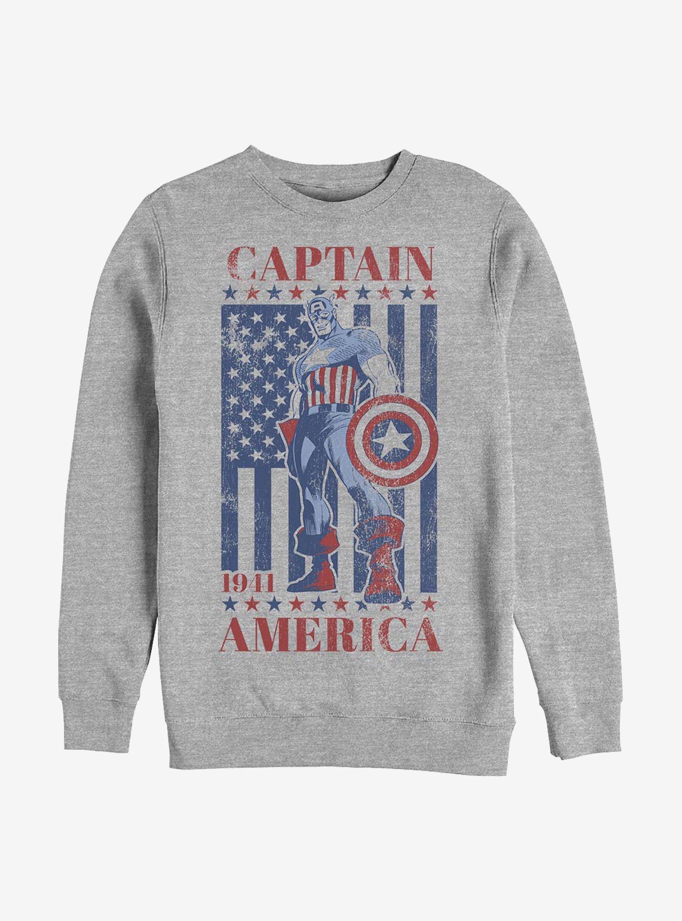Marvel Captain America Captain Americana Sweatshirt, ATH HTR, hi-res