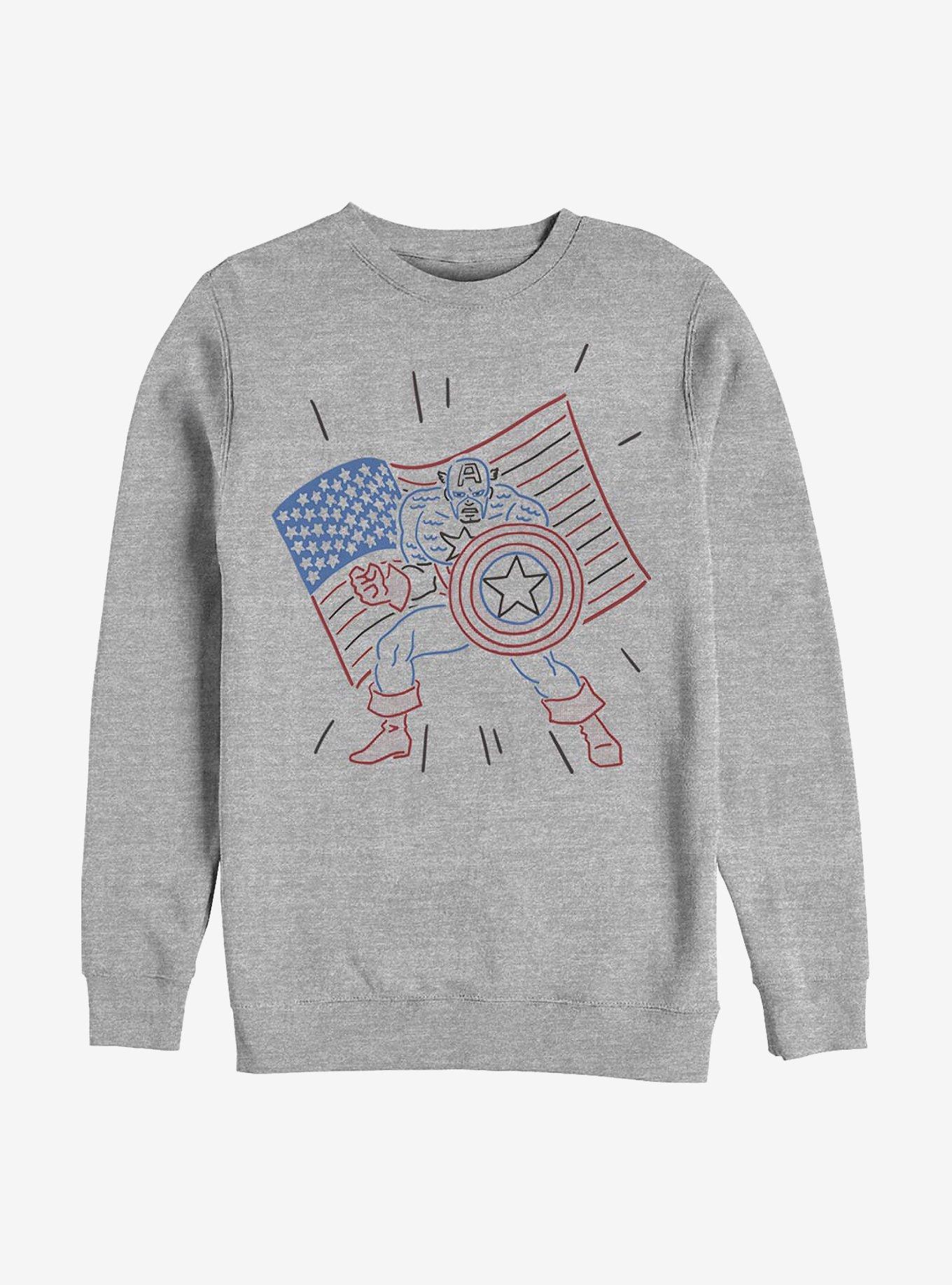 Marvel Captain America Neon Cap Sweatshirt, , hi-res