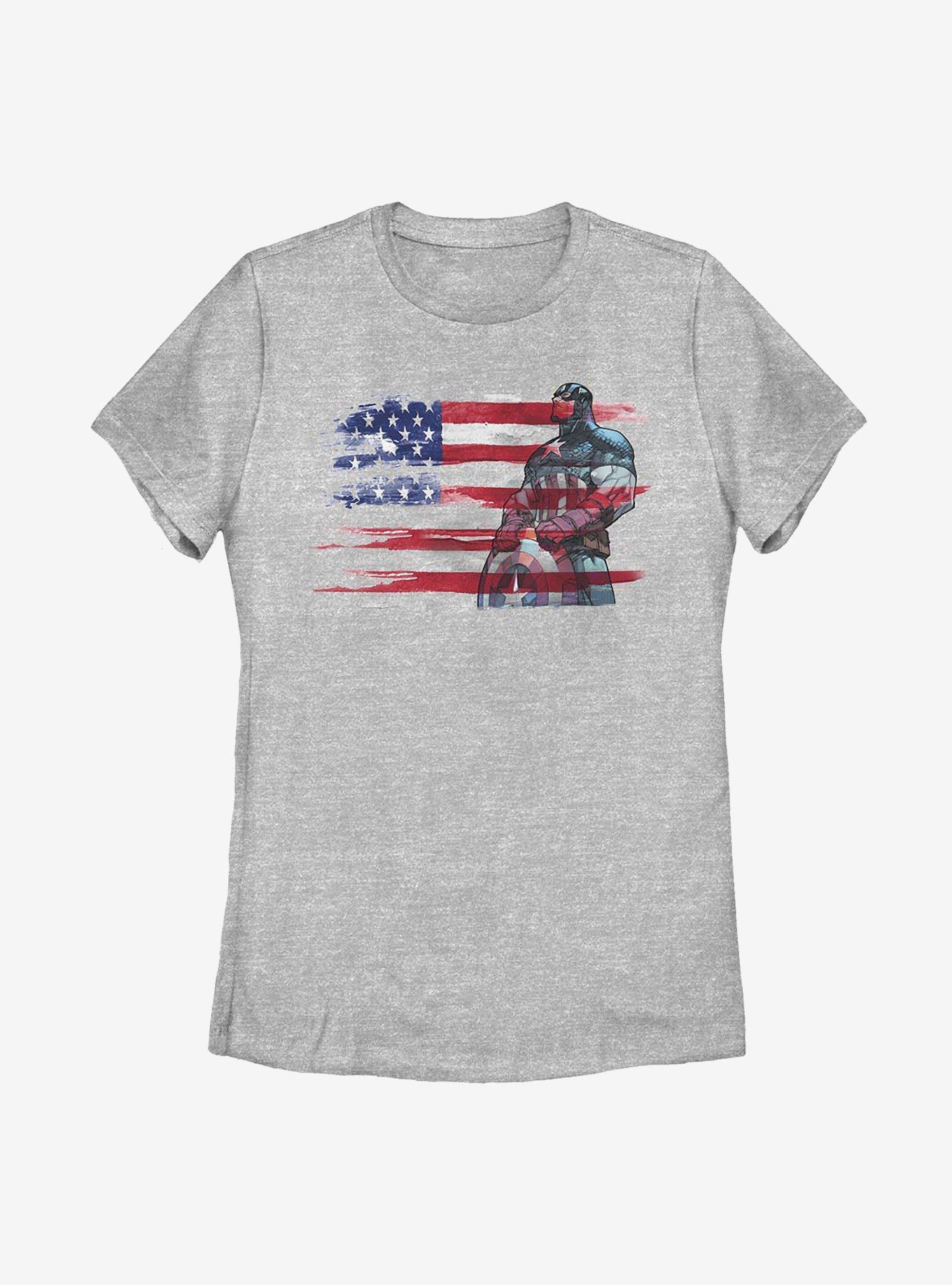 Marvel Captain America Capt Inkflag Womens T-Shirt, , hi-res