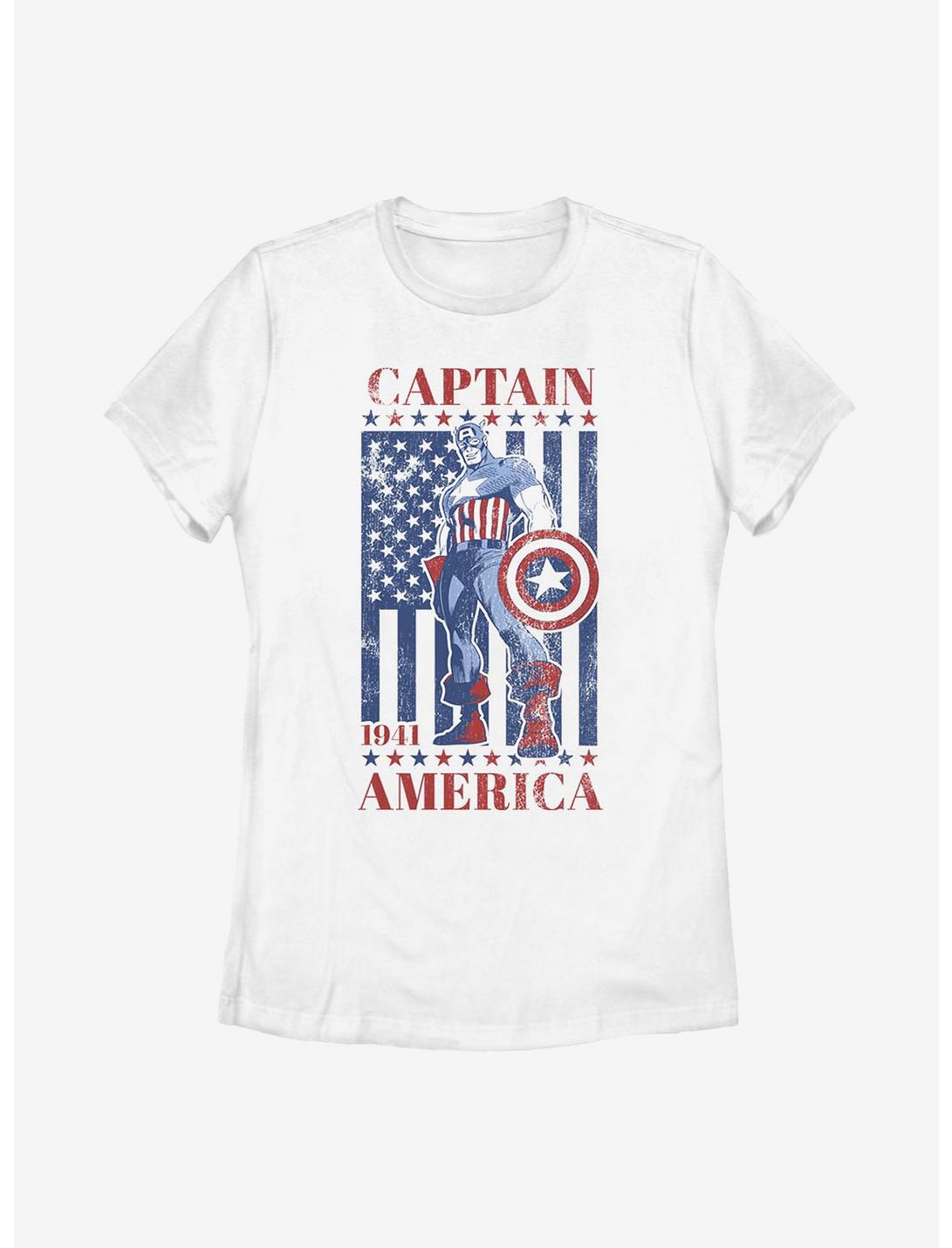 Marvel Captain America Captain Americana Womens T-Shirt, WHITE, hi-res