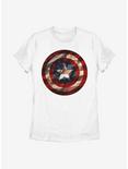 Marvel Captain America Flag Shield Womens T-Shirt, WHITE, hi-res
