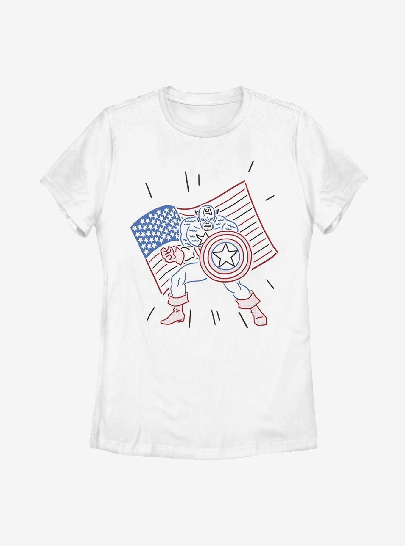 Marvel Captain America Neon Cap Womens T-Shirt, , hi-res