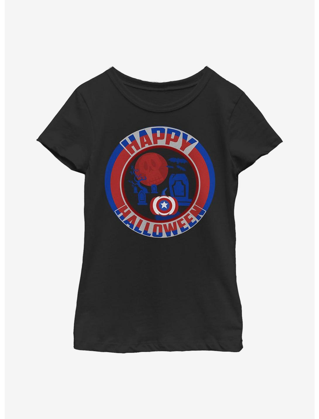 Marvel Captain America Cappy Halloween Youth Girls T-Shirt, BLACK, hi-res