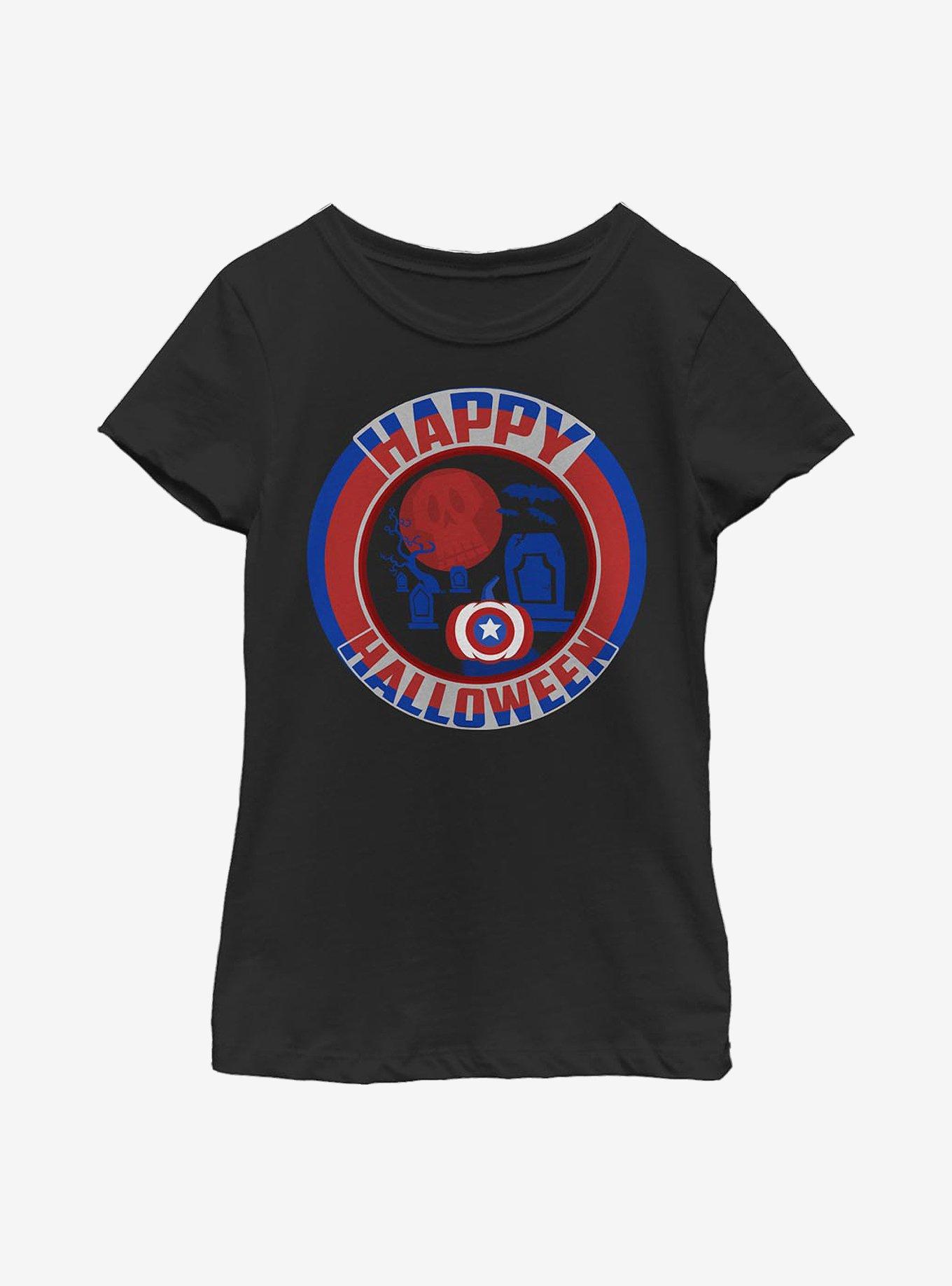 Marvel Captain America Cappy Halloween Youth Girls T-Shirt, BLACK, hi-res