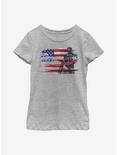 Marvel Captain America Capt Inkflag Youth Girls T-Shirt, ATH HTR, hi-res