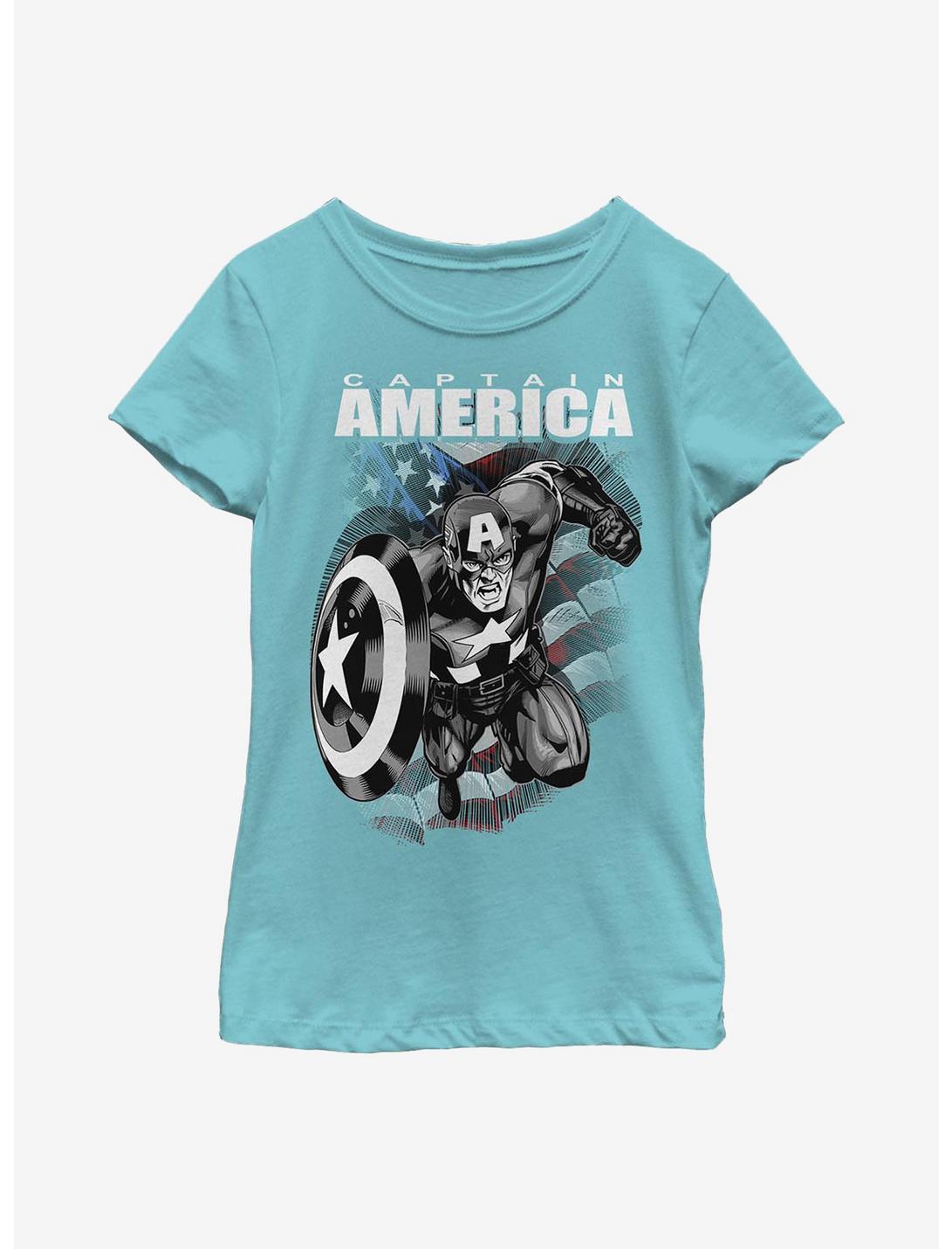 Marvel Captain America Hero Youth Girls T-Shirt, TAHI BLUE, hi-res