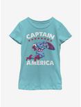 Marvel Captain America Americana Youth Girls T-Shirt, TAHI BLUE, hi-res