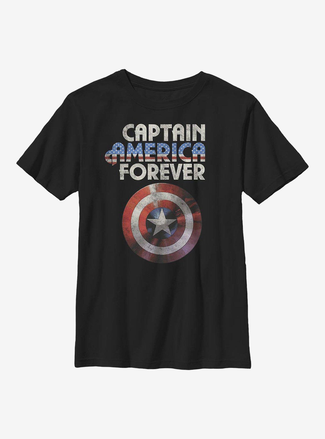 Marvel Captain America Captain America Forever Youth T-Shirt, BLACK, hi-res