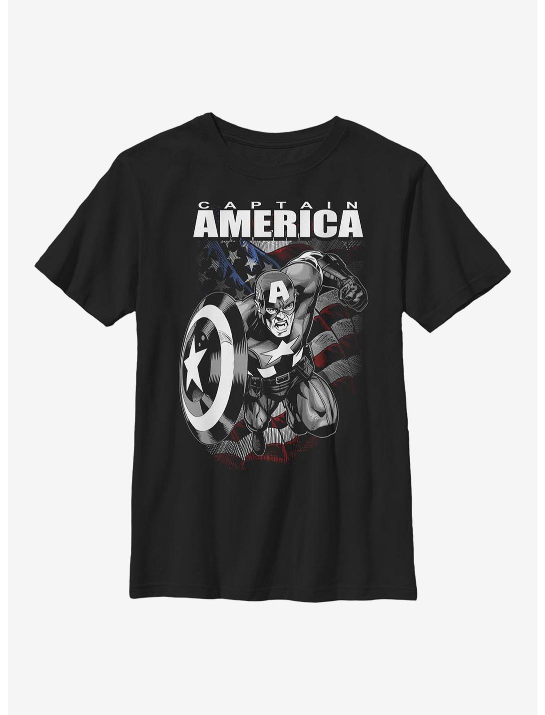 Marvel Captain America Hero Youth T-Shirt, BLACK, hi-res