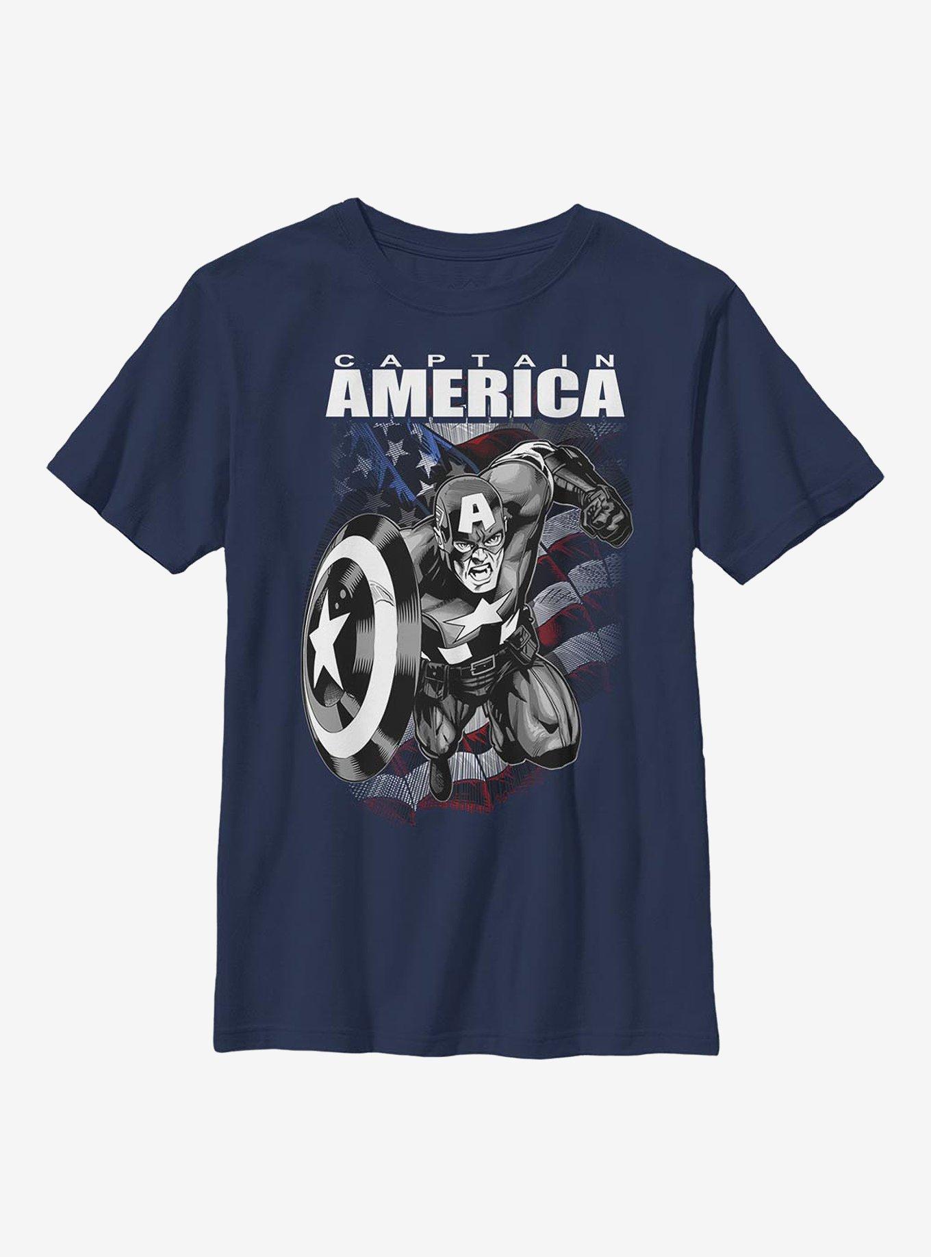 Marvel Captain America Hero Youth T-Shirt, NAVY, hi-res