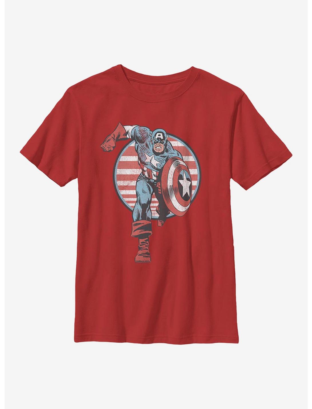 Marvel Captain America Captain Charge Youth T-Shirt, RED, hi-res