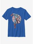 Marvel Captain America Captain Charge Youth T-Shirt, ROYAL, hi-res