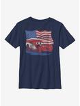 Disney Pixar Cars Lightning Flag Youth T-Shirt, NAVY, hi-res