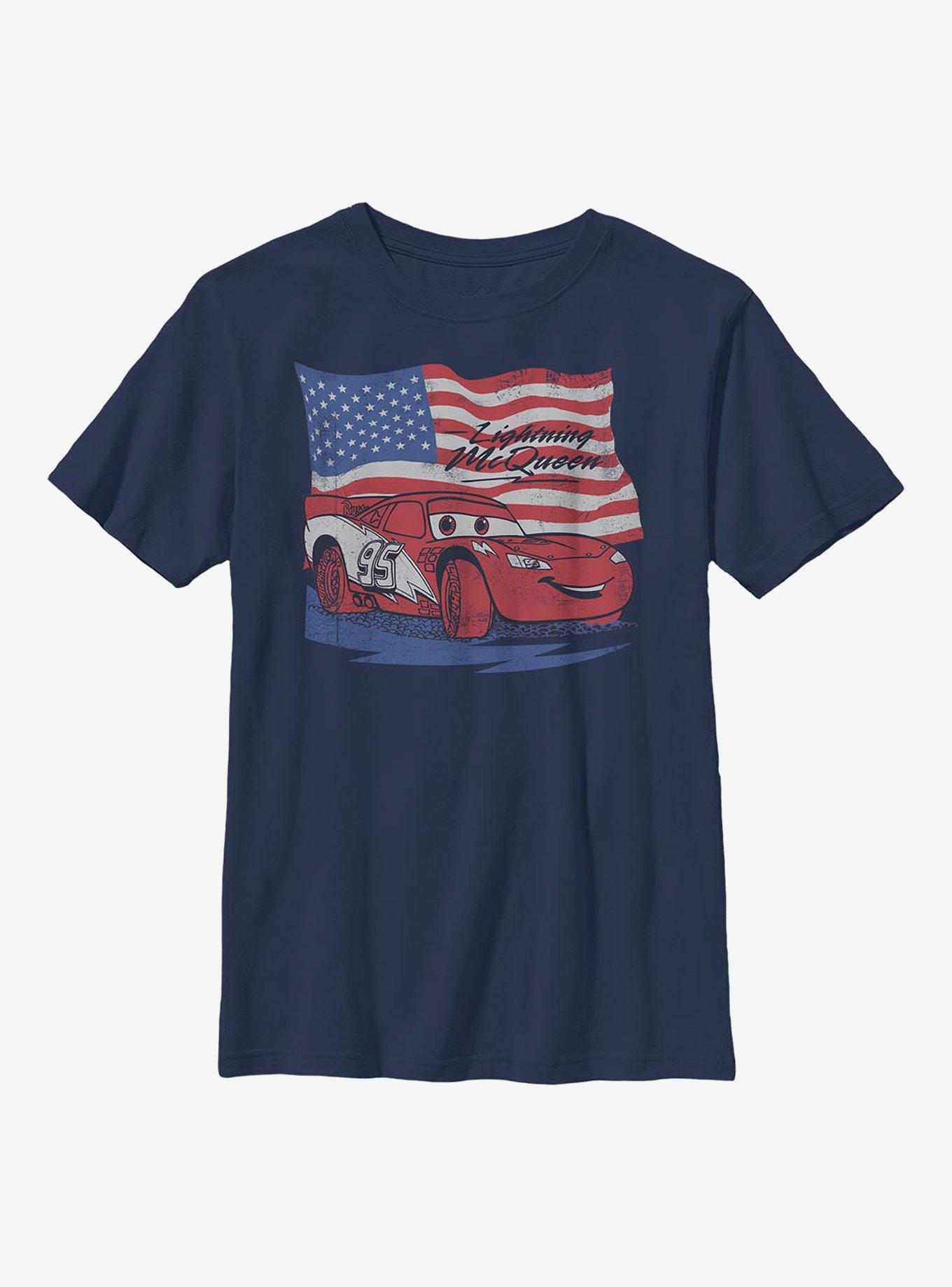 Disney Pixar Cars Lightning Flag Youth T-Shirt, , hi-res