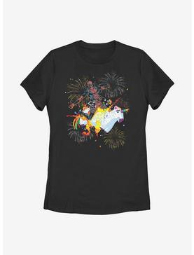 Marvel Deadpool Unicorn Fireworks Womens T-Shirt, , hi-res