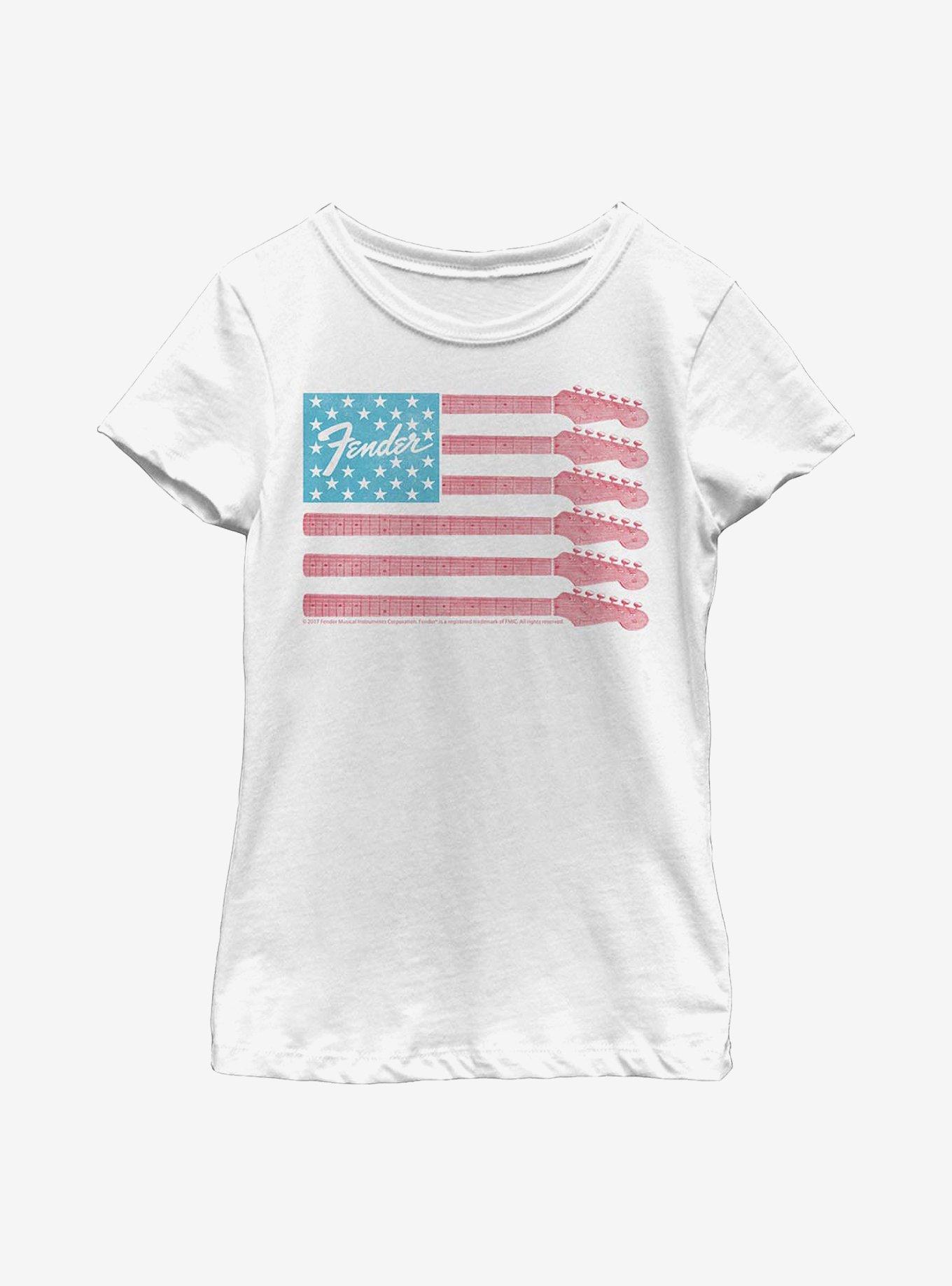Fender Guitar Flag Youth Girls T-Shirt, , hi-res