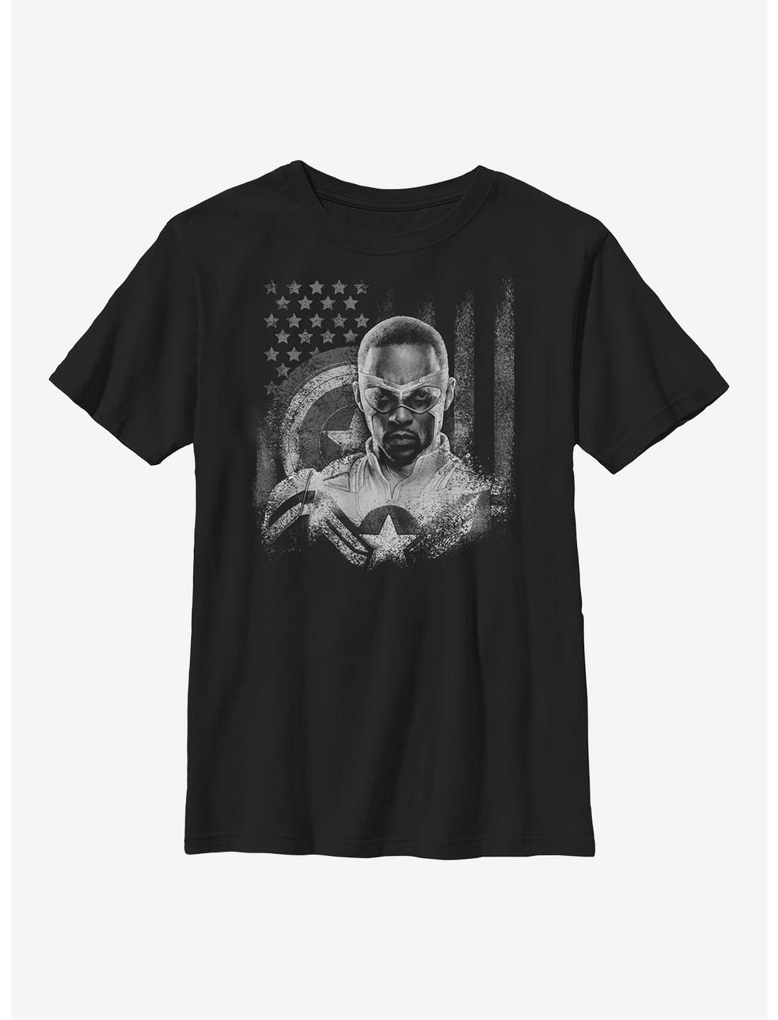 Marvel Falcon And The Winter Soldier Captain America Youth T-Shirt, BLACK, hi-res