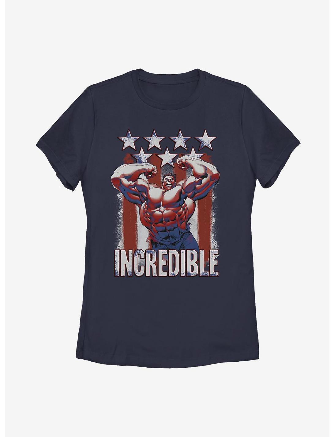 Marvel Hulk Flag Womens T-Shirt, NAVY, hi-res