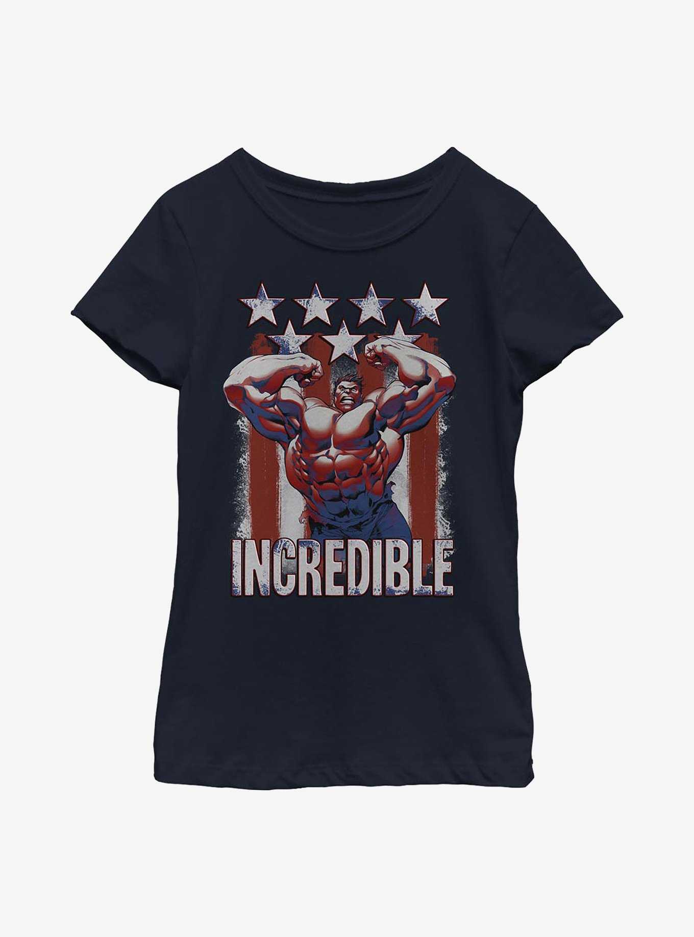 Marvel Hulk Flag Youth Girls T-Shirt, , hi-res