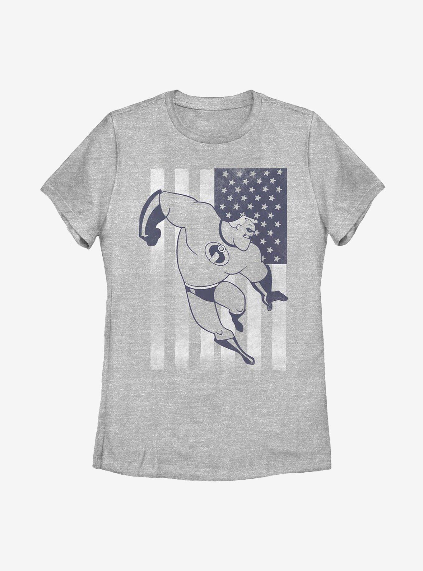 Disney Pixar The Incredibles Incredible Flag Womens T-Shirt, ATH HTR, hi-res