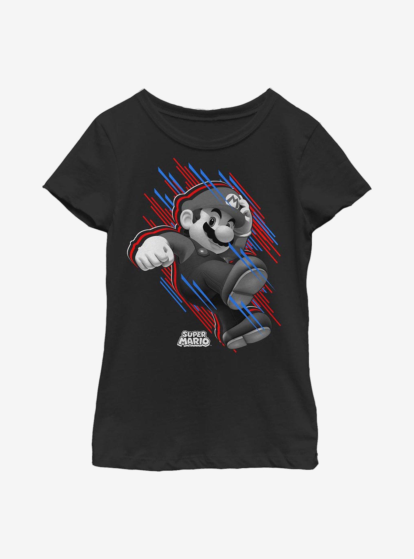 Nintendo Super Mario Mo Fast Stripes Youth Girls T-Shirt, , hi-res