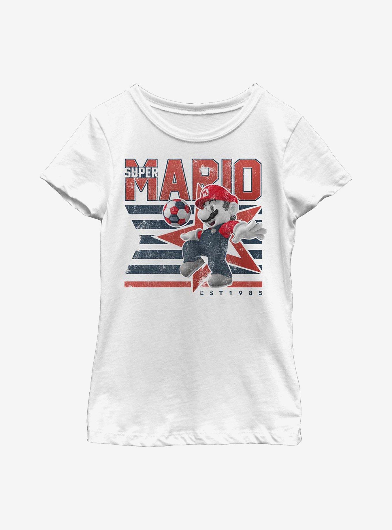 Nintendo Super Mario Start Youth Girls T-Shirt, WHITE, hi-res