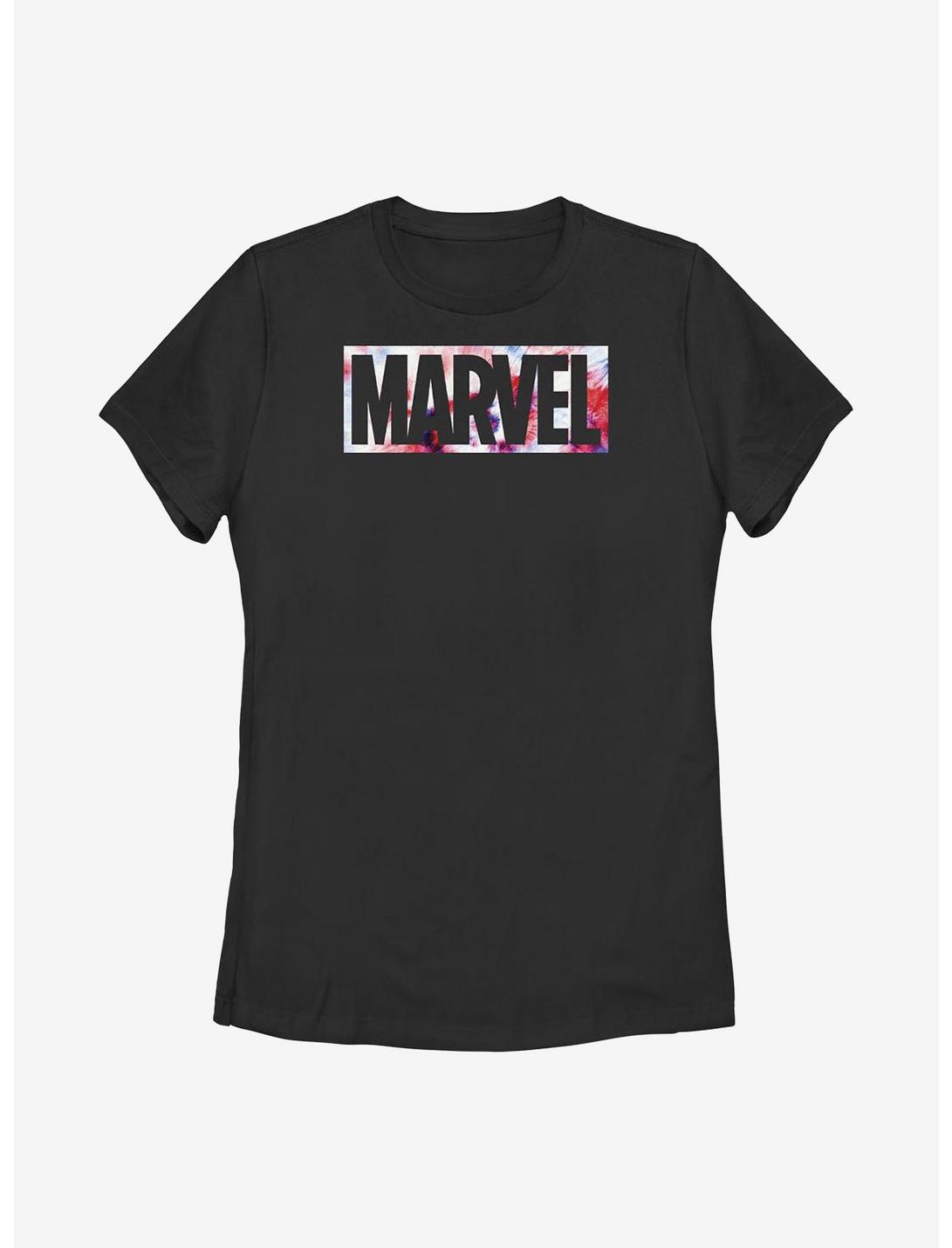 Marvel USA Dye Logo Womens T-Shirt, BLACK, hi-res