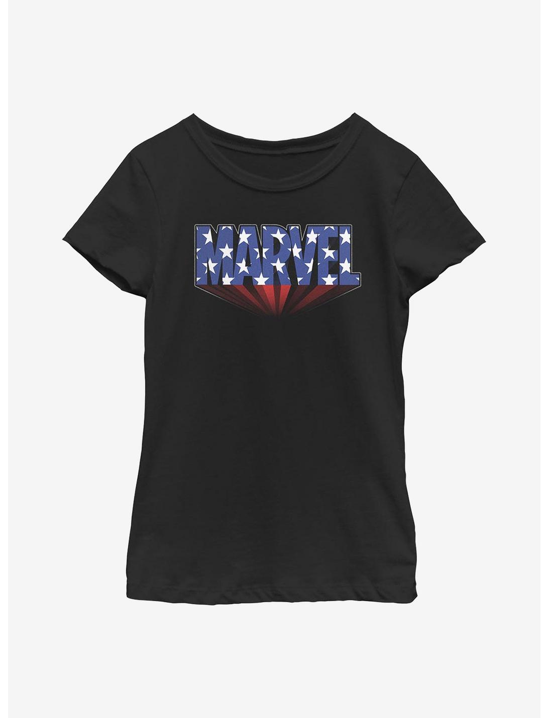 Marvel Star Logo Youth Girls T-Shirt, BLACK, hi-res