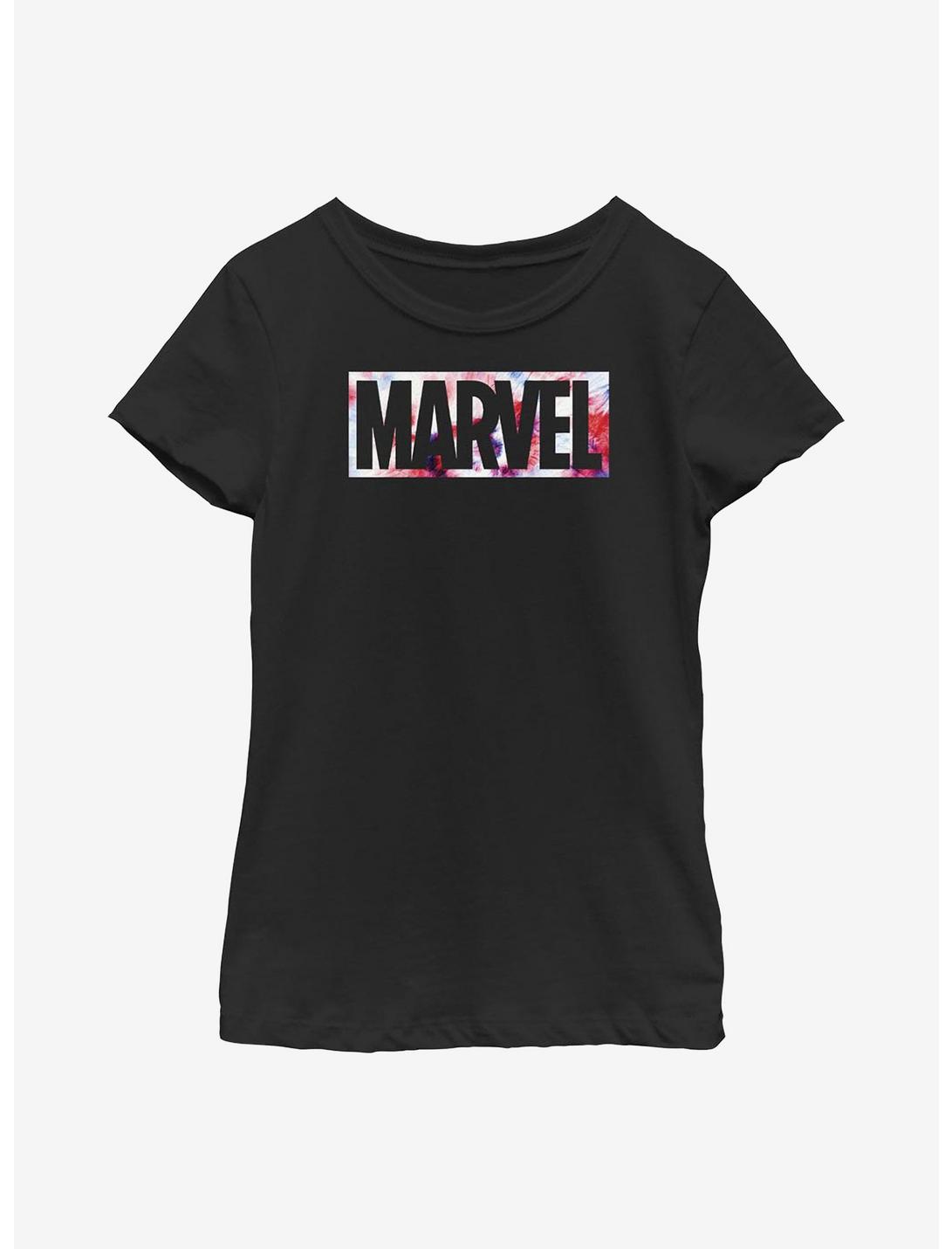 Marvel USA Dye Logo Youth Girls T-Shirt, BLACK, hi-res