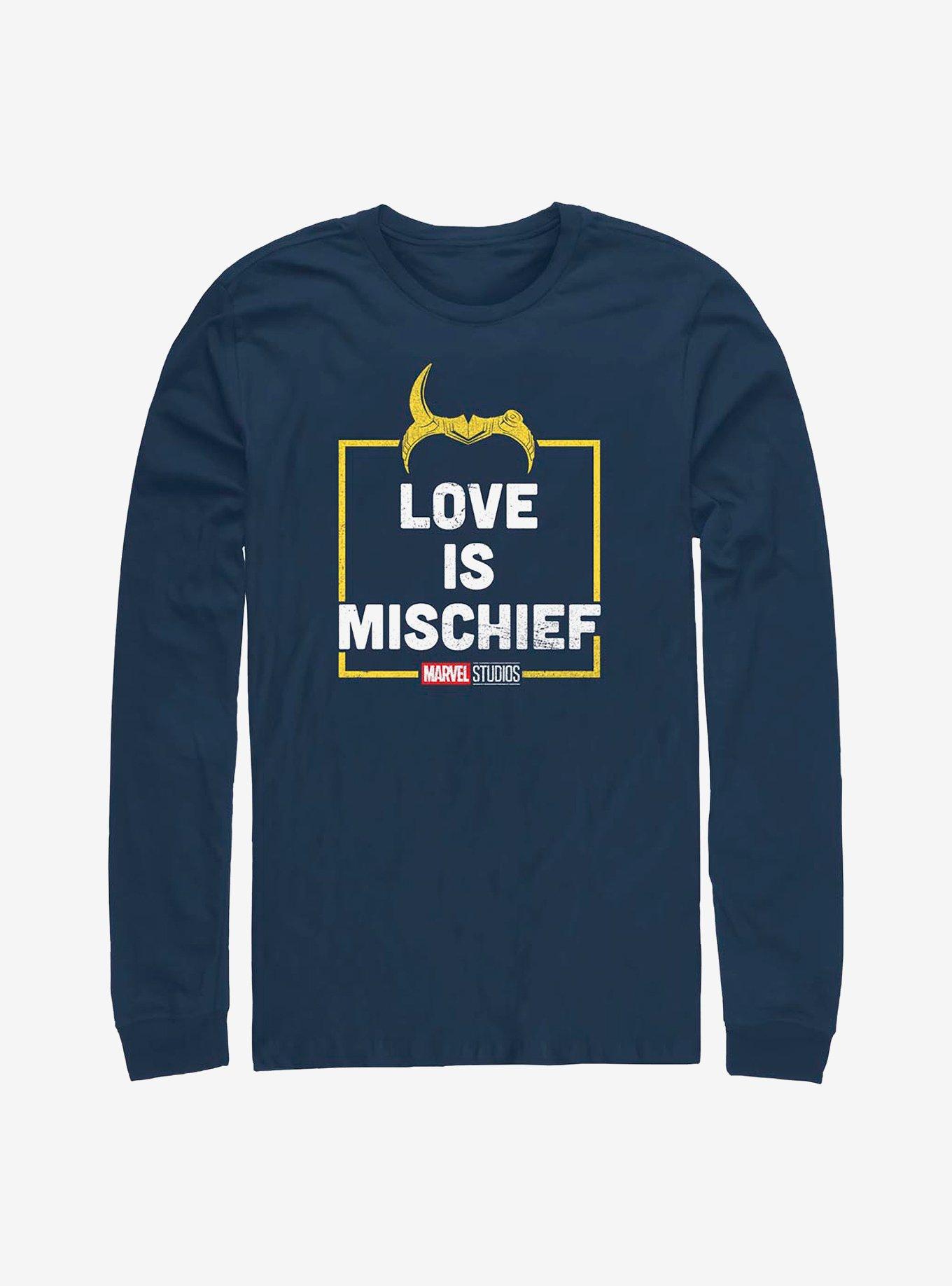 Marvel Loki Love Is Mischief Long-Sleeve T-Shirt, NAVY, hi-res